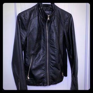Kenneth Cole Black leather moto jacket